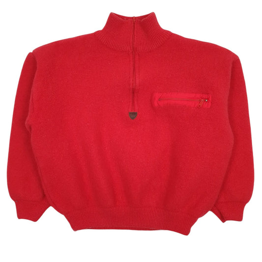 Womens Red Patagonia Vintage 90s Quarter Zip Jumper