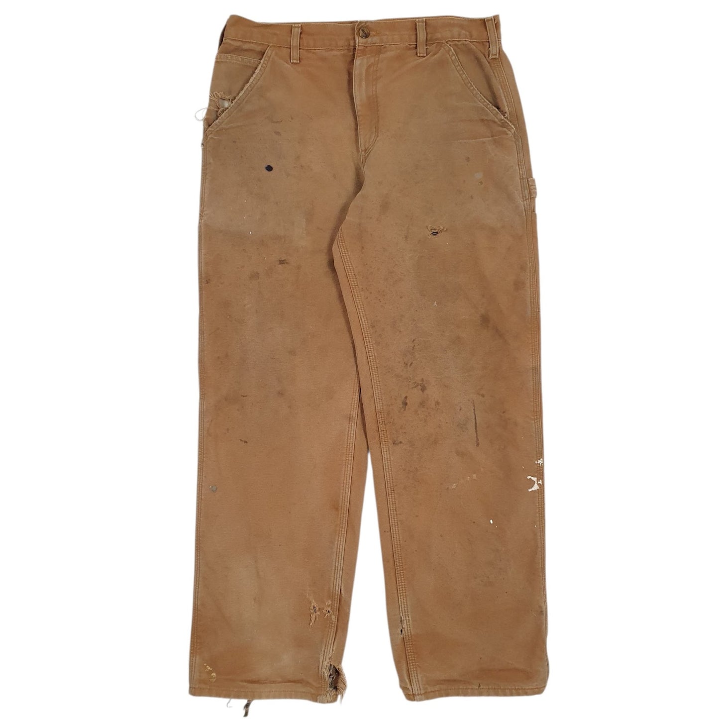 Mens Brown Carhartt B111 BRN Workwear Blanket Lined Carpenter Trousers