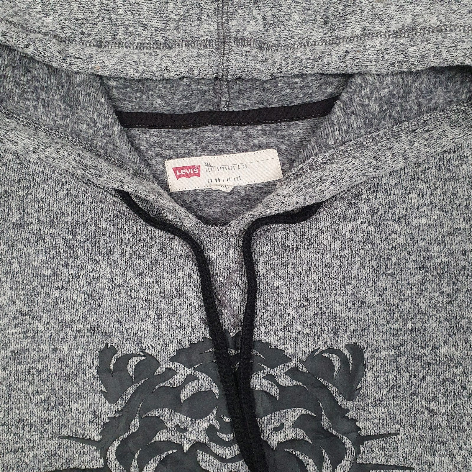 Mens Grey Levis  Hoodie Jumper