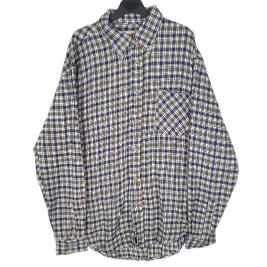 Mens Green J&P Brothers Vintage Flannel Long Sleeve Shirt