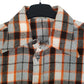Mens Orange Unbranded Plaid Flannel  Shirt