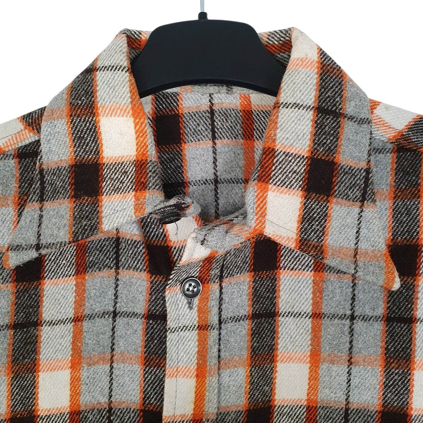 Mens Orange Unbranded Plaid Flannel  Shirt