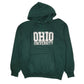 Mens Green H.Wolf & Sons Vintage 80s Made In USA Ohio University Hoodie Jumper