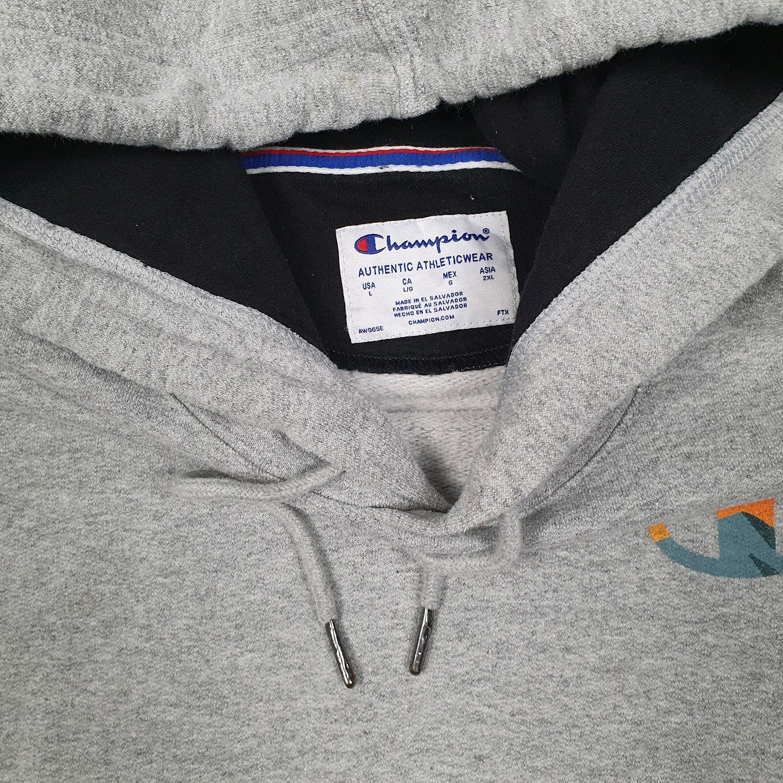 Mens Grey Champion  Hoodie Jumper