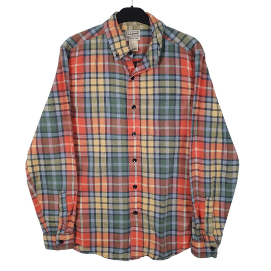 Mens Green L.L.Bean Flannel Long Sleeve Shirt