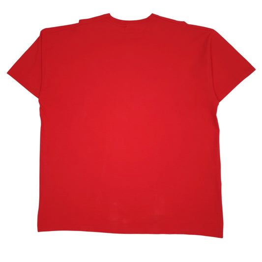 Mens Red Fruit Of The Loom   T Shirt