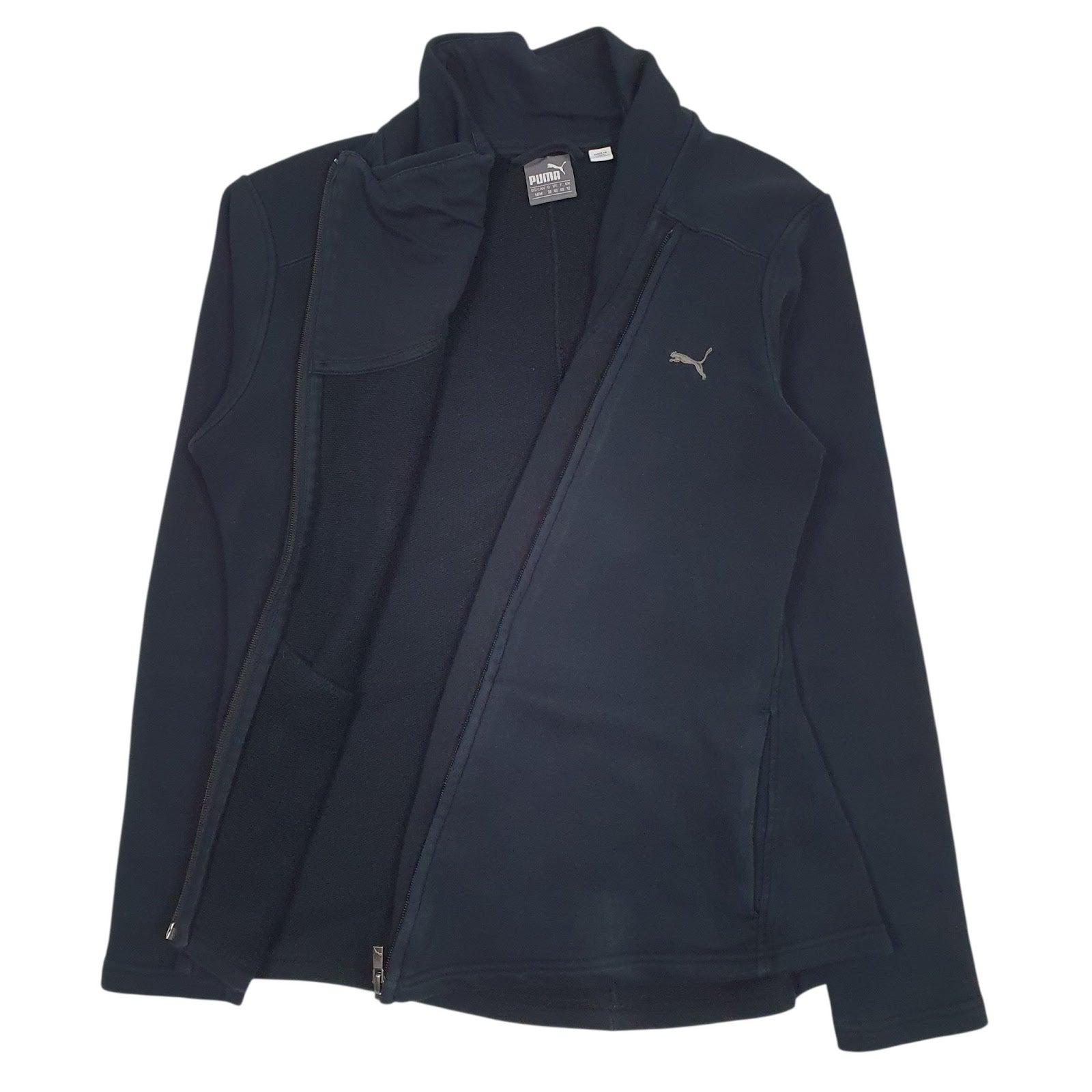 Womens Black Puma  Full Zip Jumper