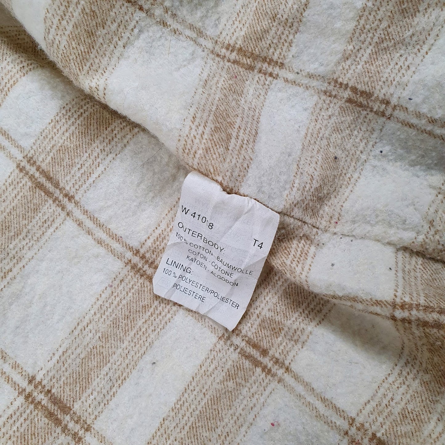 Mens Cream Wrangler Windbreaker Blanket Lined Vintage 90s  Coat