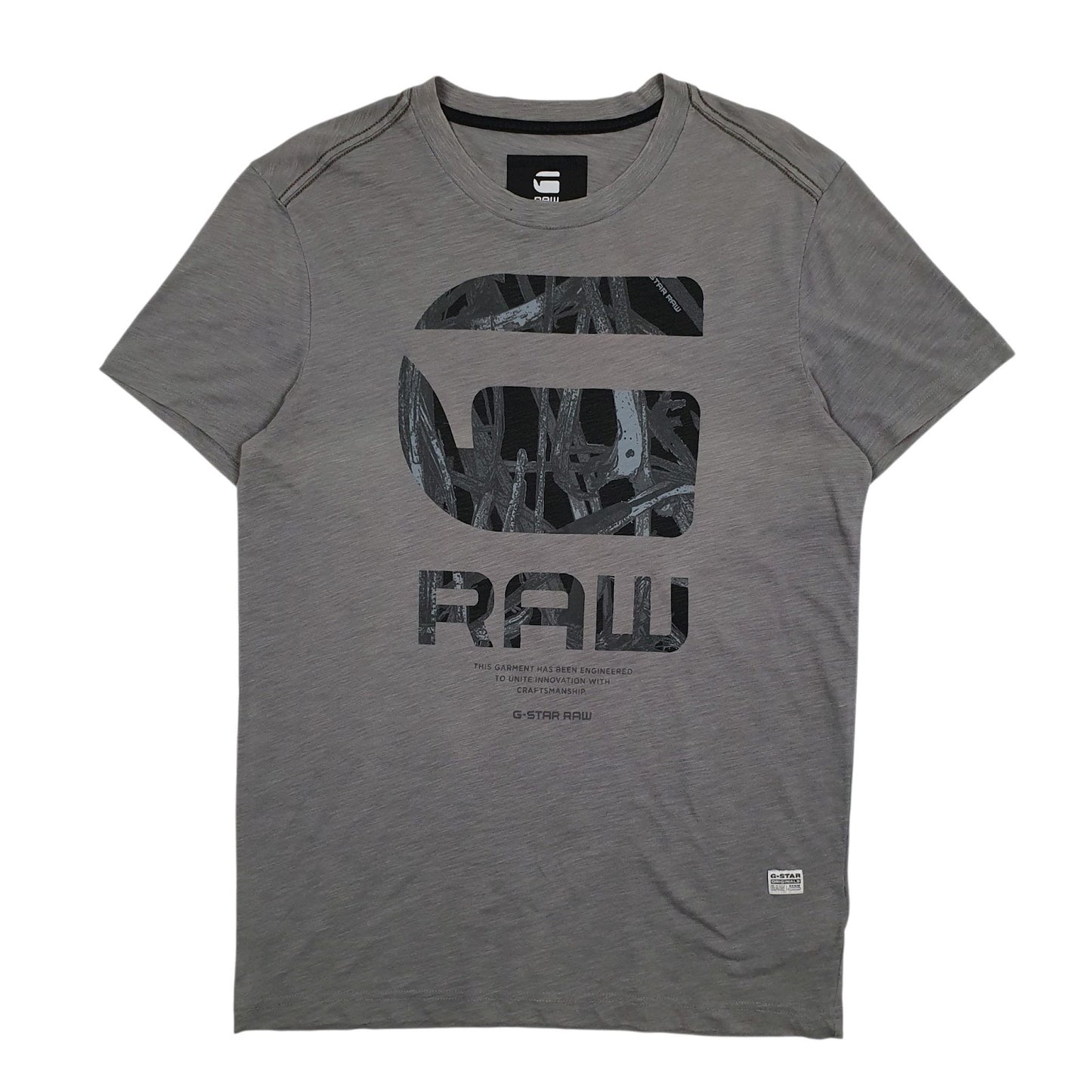 Mens Grey G Star Raw  Short Sleeve T Shirt