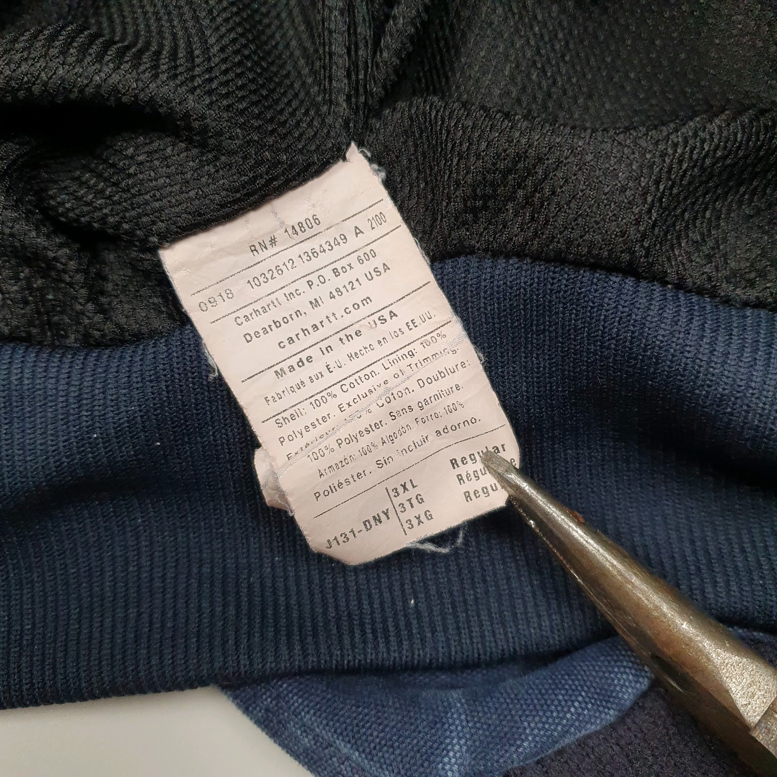 Mens Navy Carhartt J131 Active  Coat