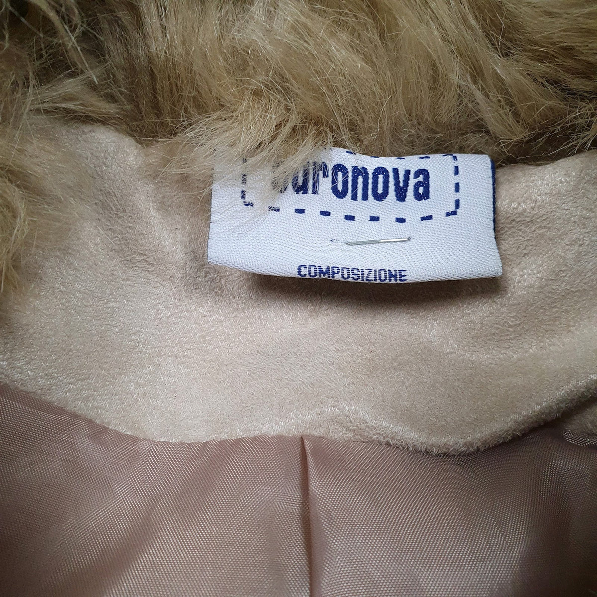 Womens Cream Euronova Faux Afghan  Coat