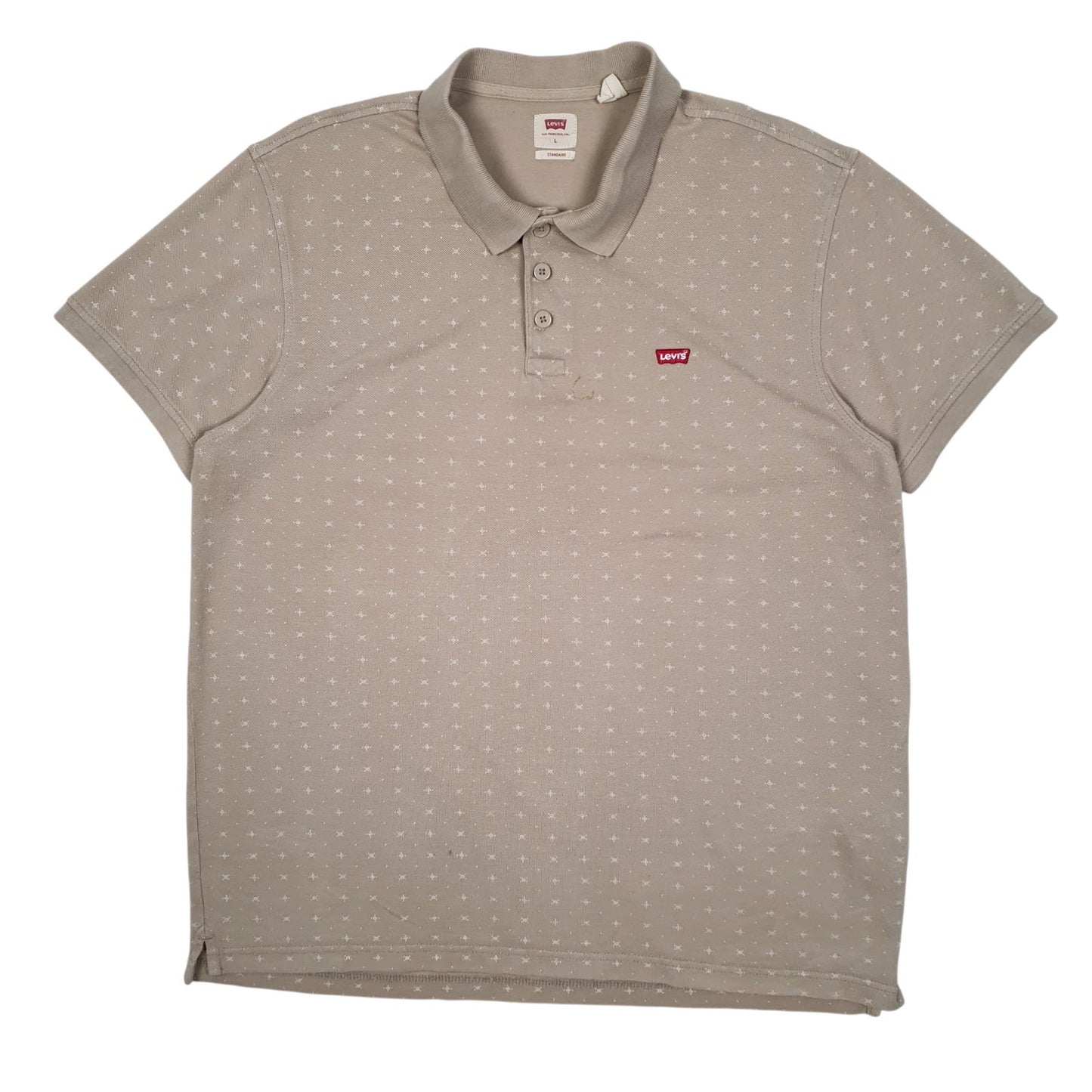Mens Beige Levis  Short Sleeve Polo Shirt