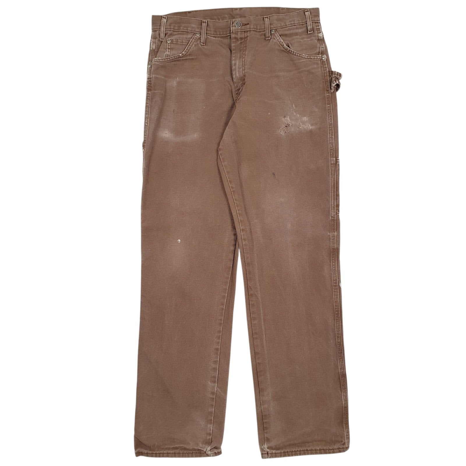 Mens Brown Dickies Workwear Carpenter Trousers