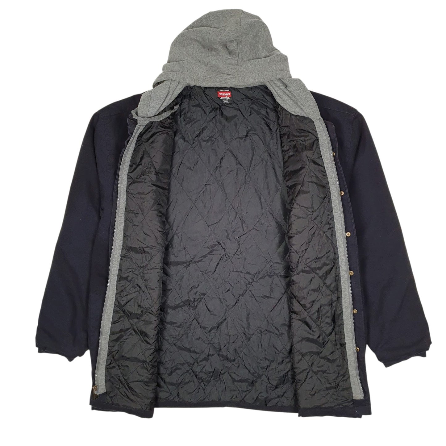 Mens Navy Wrangler Hooded Chore  Coat