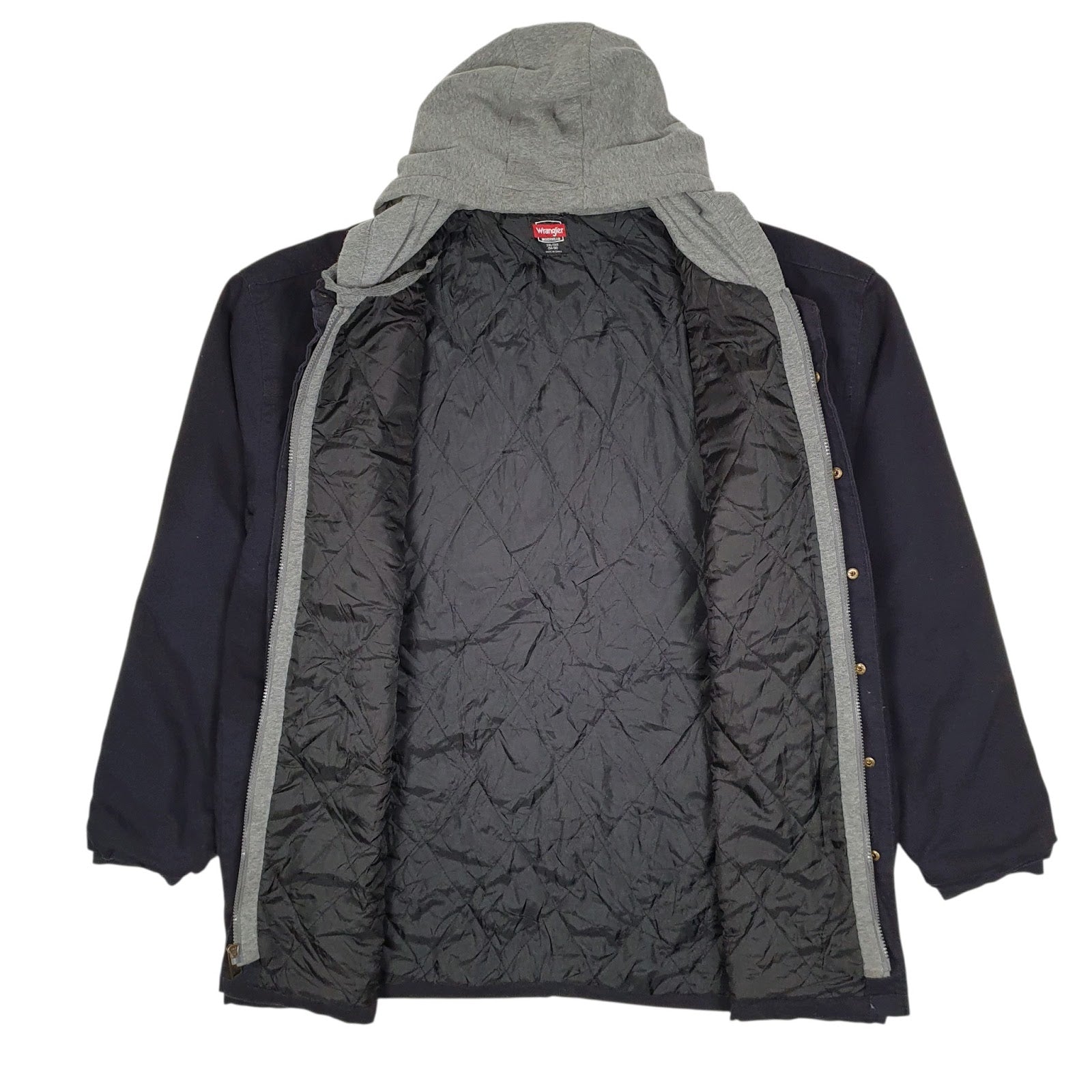Mens Navy Wrangler Hooded Chore  Coat