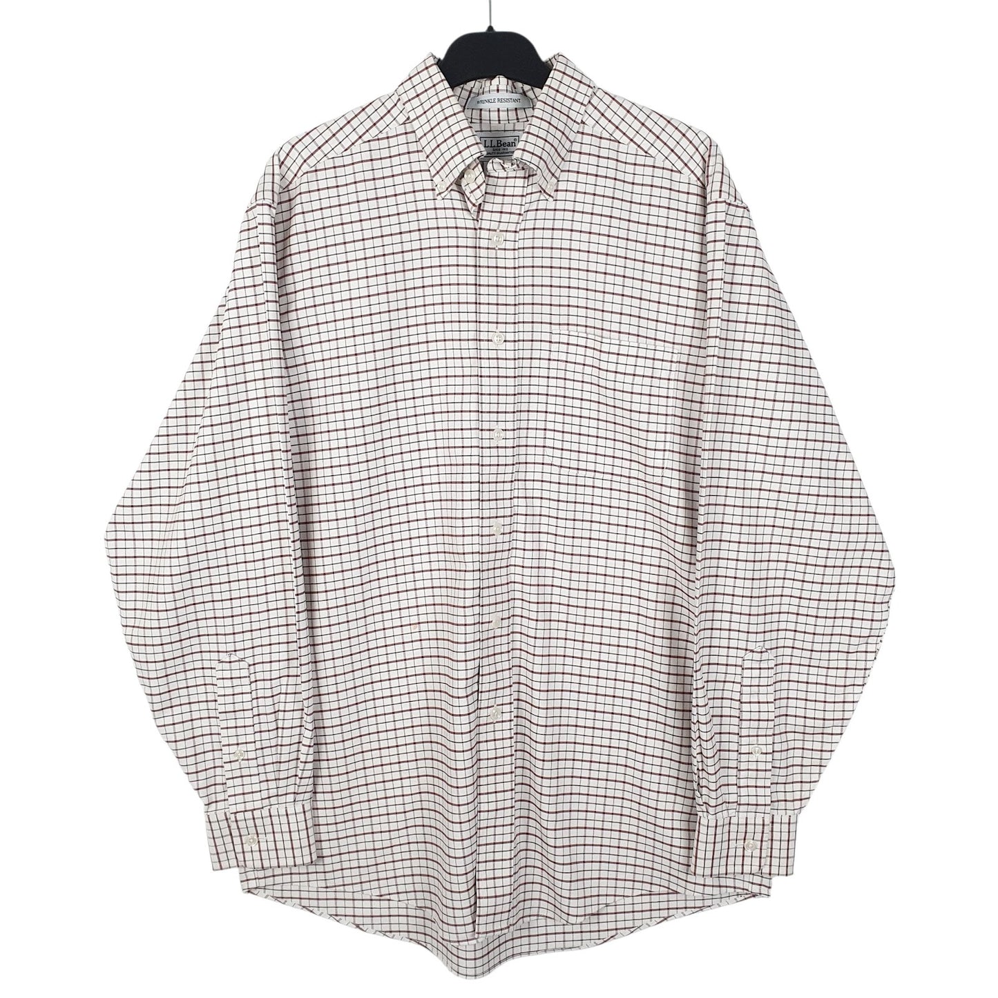 Mens White L.L.Bean  Long Sleeve Shirt
