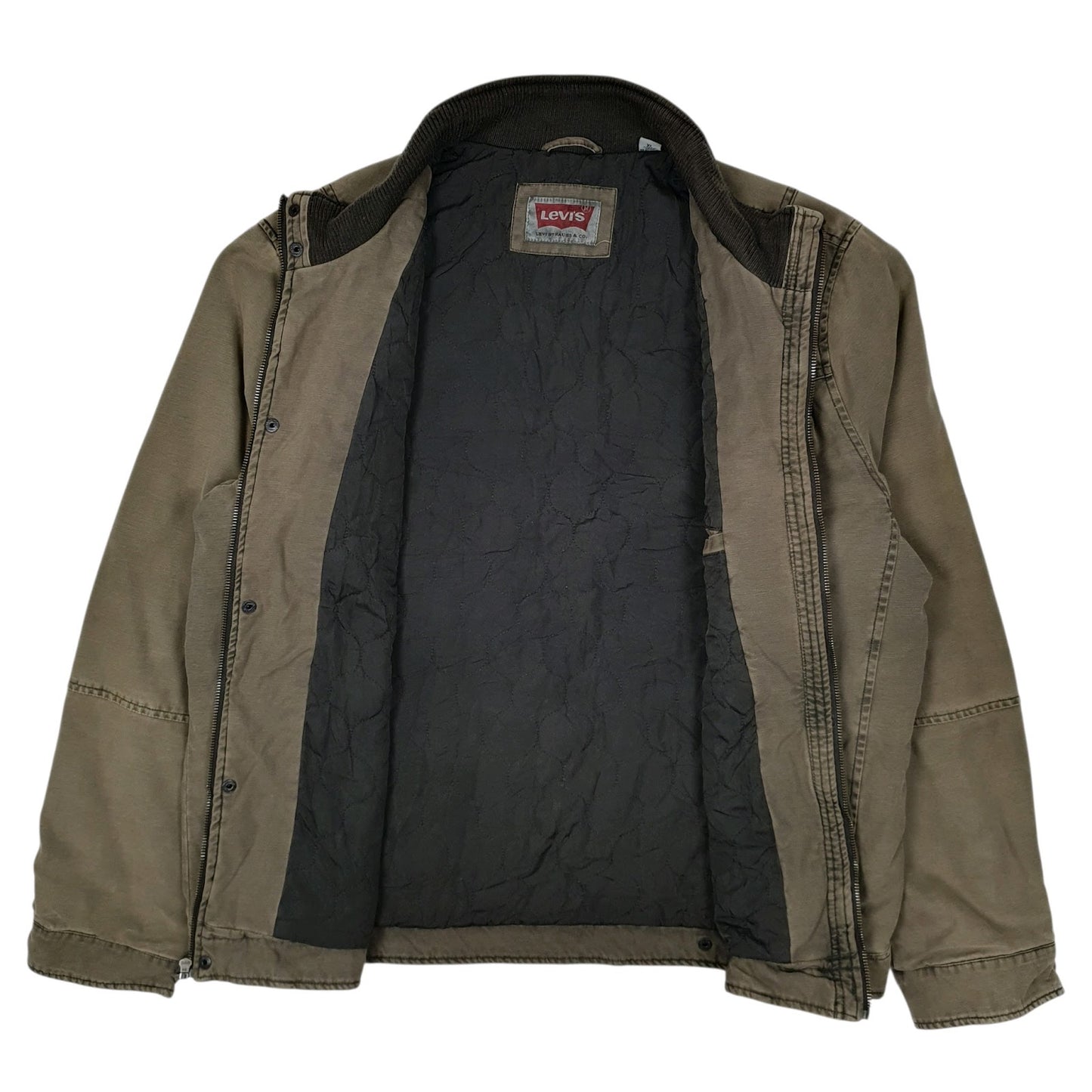 Mens Grey Levis Bomber Windbreaker  Coat