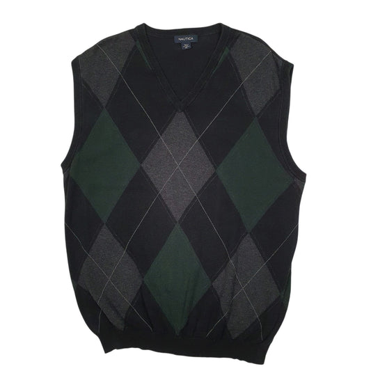 Mens Black Nautica  Vest Jumper