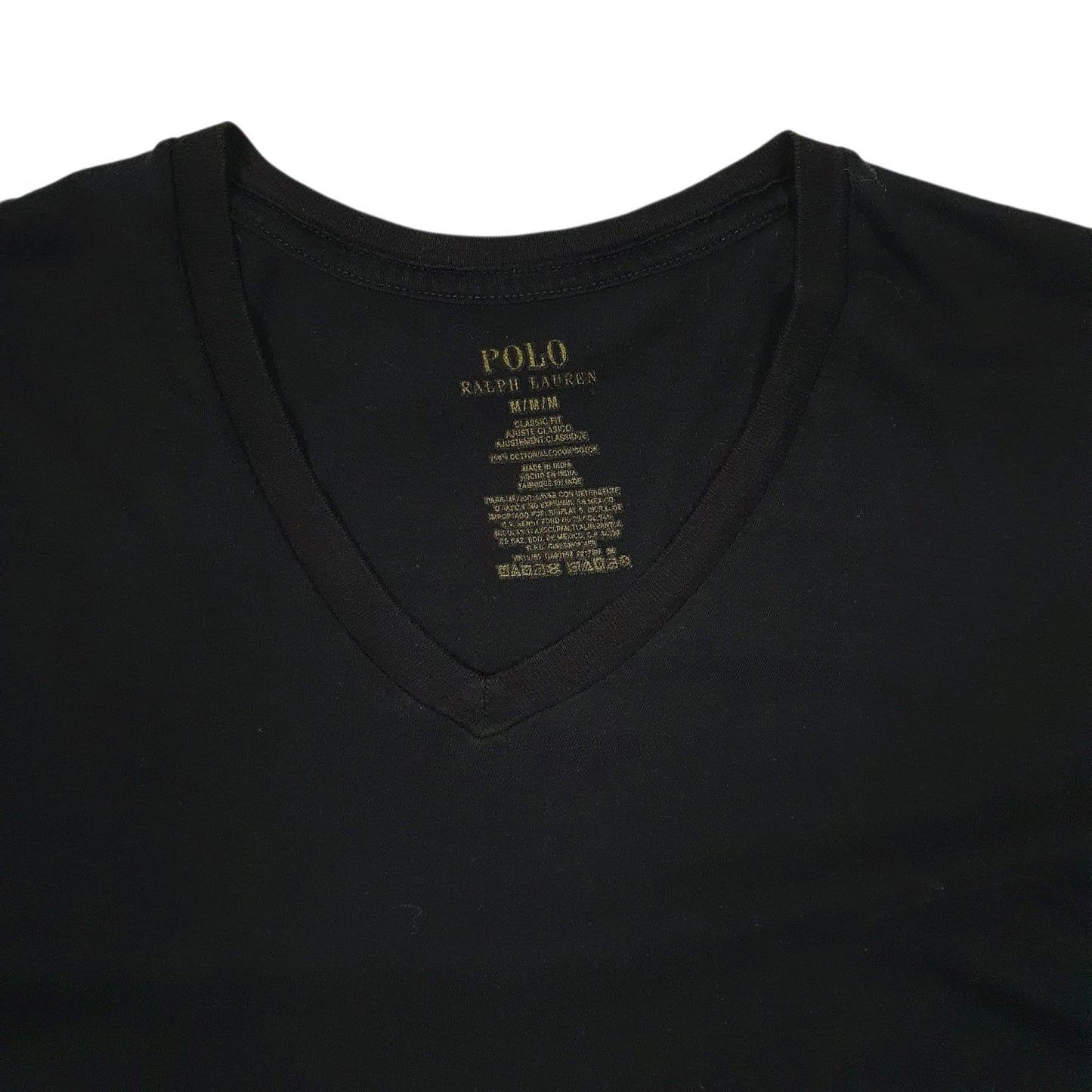 Mens Black Polo Ralph Lauren V Neck  T Shirt