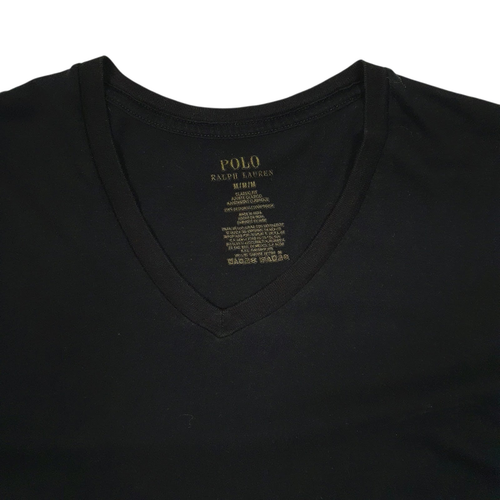 Mens Black Polo Ralph Lauren V Neck  T Shirt