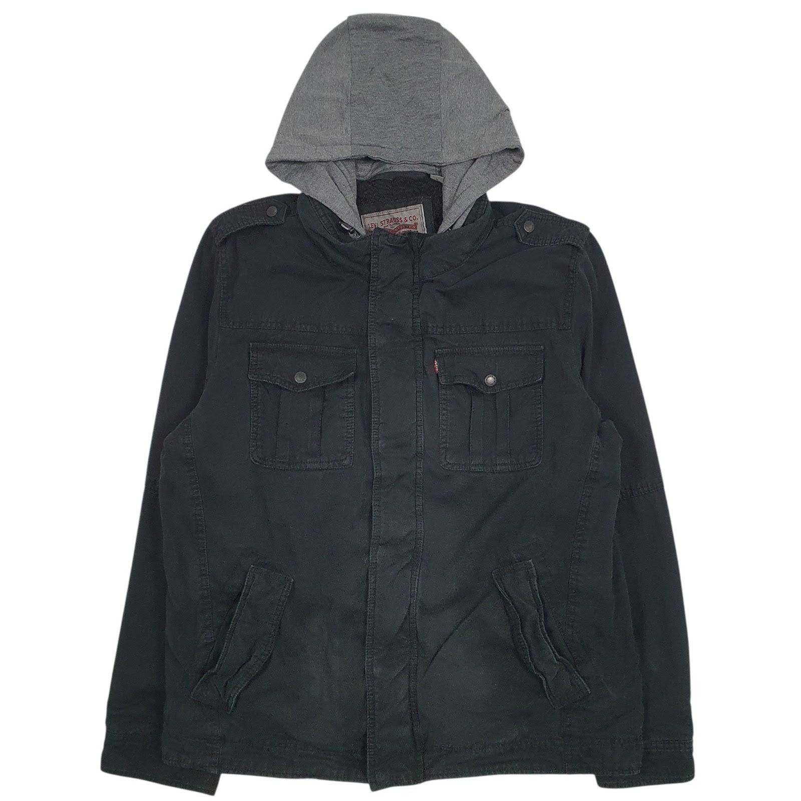 Mens Black Levis Sherpa Lined  Coat