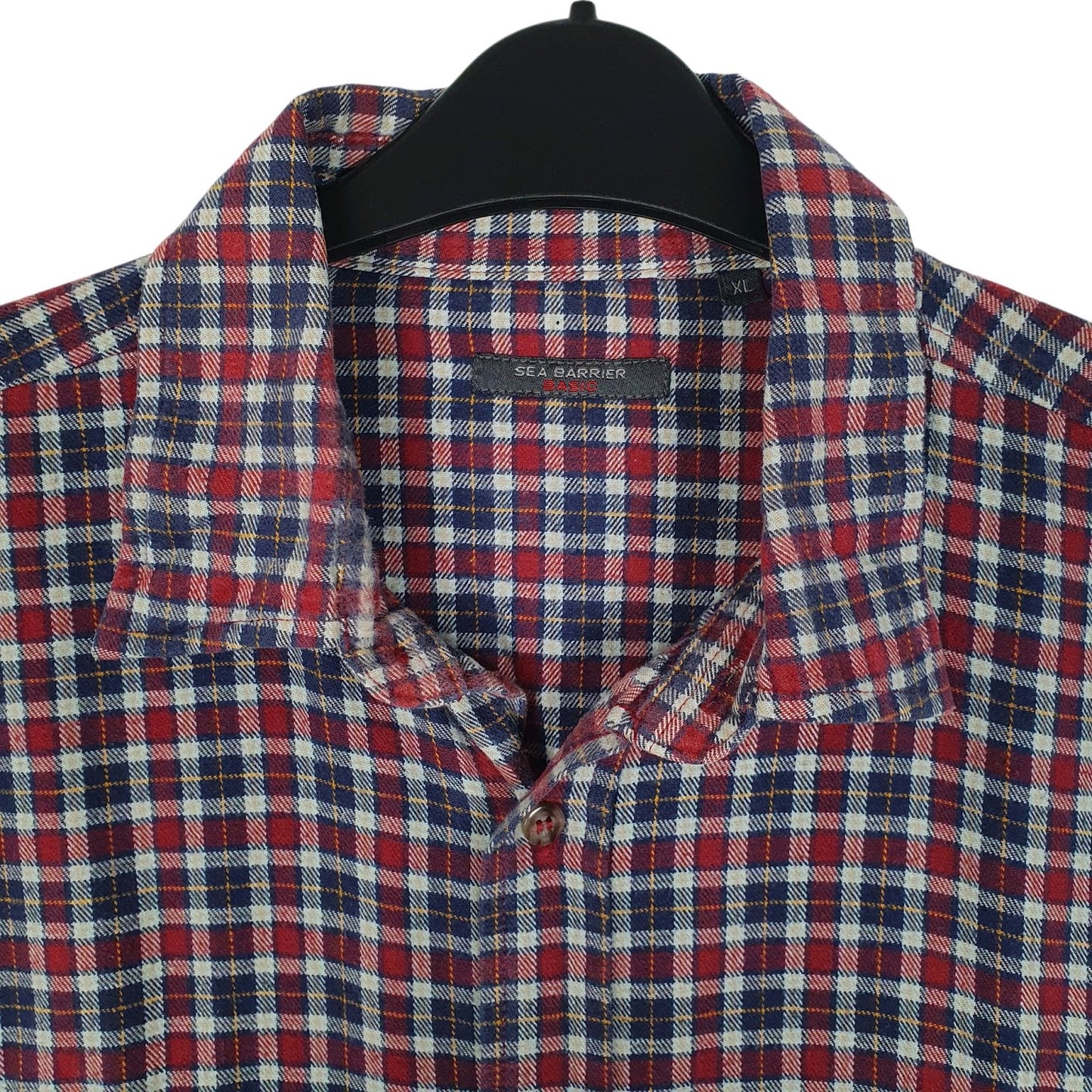 Mens Navy Sea Barrier Plaid Flannel  Shirt