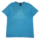Mens Blue Adidas Spellout Short Sleeve T Shirt