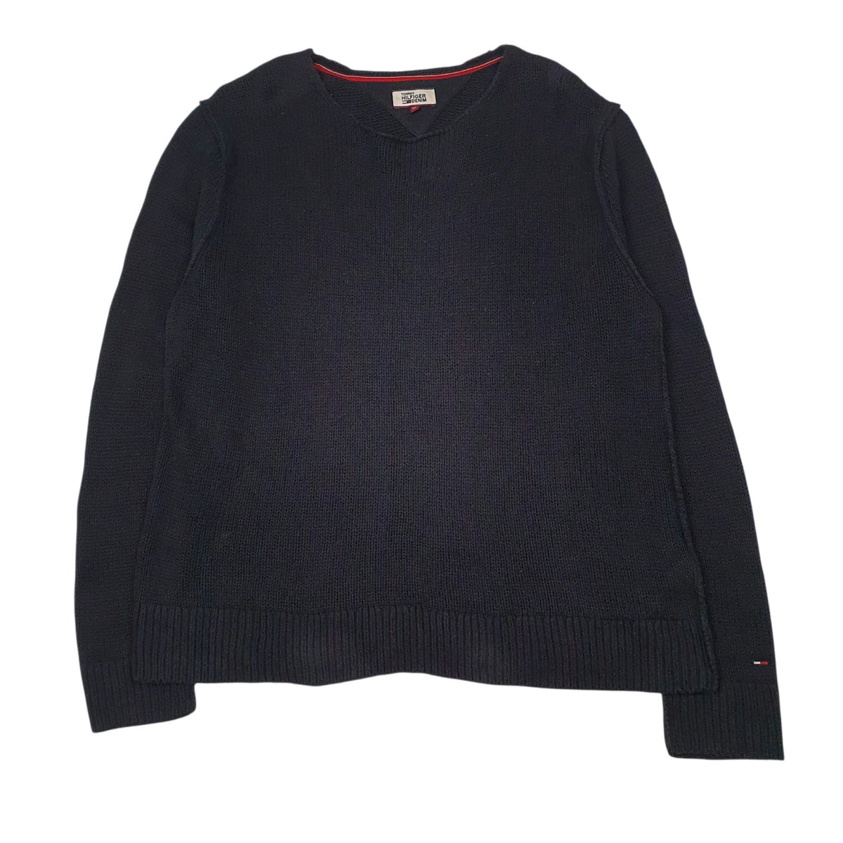Mens Black Tommy Hilfiger Knit Crewneck Jumper
