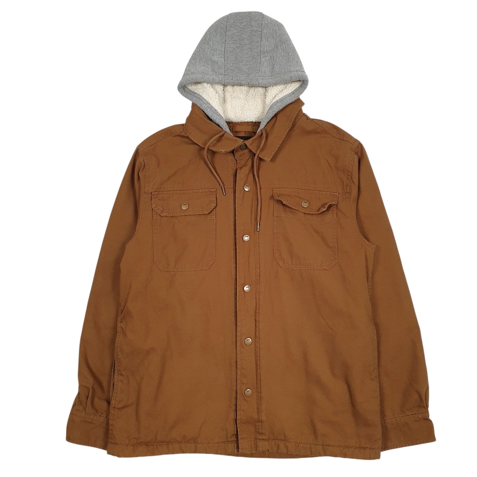 Mens Brown Lee Sherpa Lined  Coat