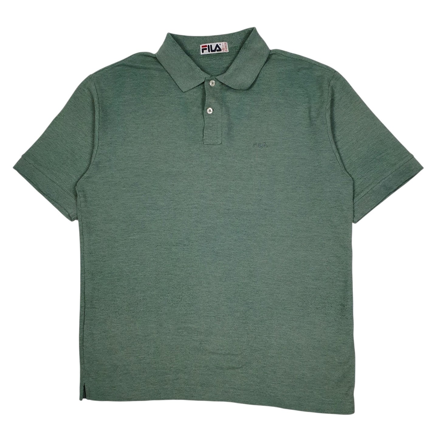 Mens Green Fila  Short Sleeve Polo Shirt
