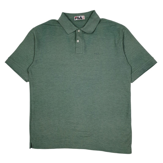 Mens Green Fila  Short Sleeve Polo Shirt
