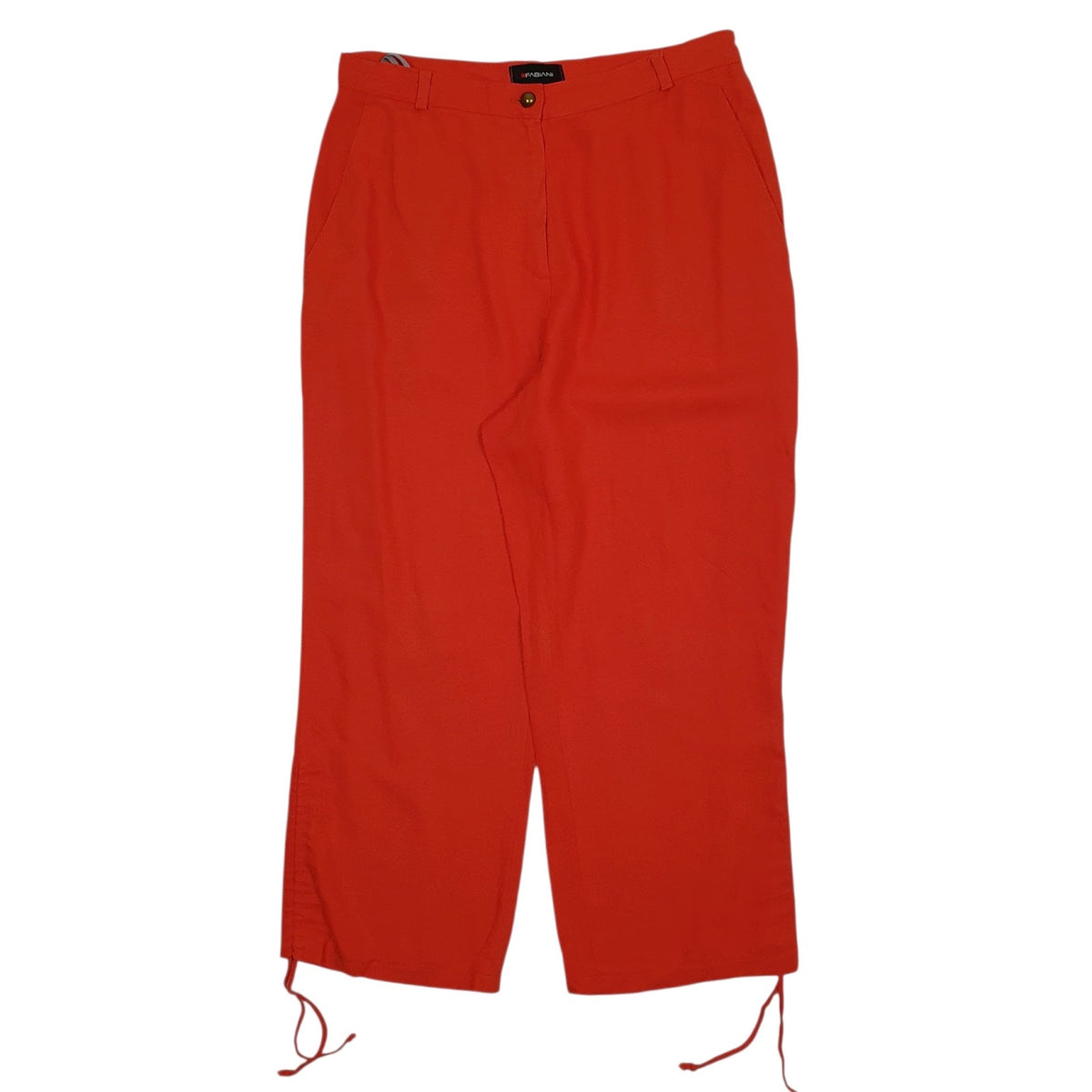 Womens Orange Fabiani Capri Baggy Chino Trousers