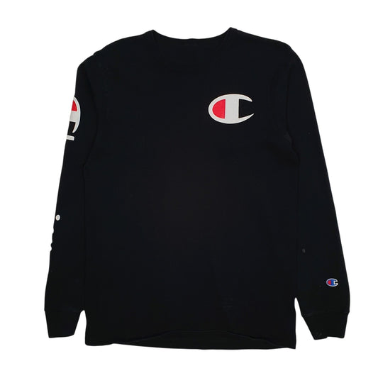 Mens Black Champion Lightweight Crewneck Jumper