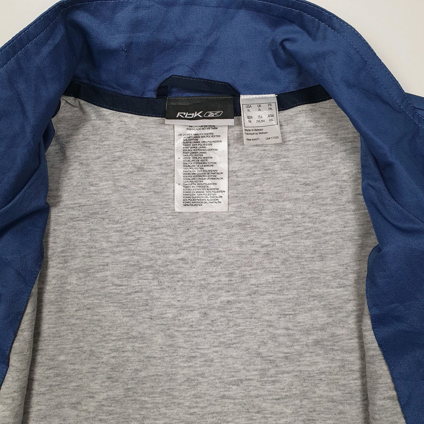 Mens Blue Reebok   Coat