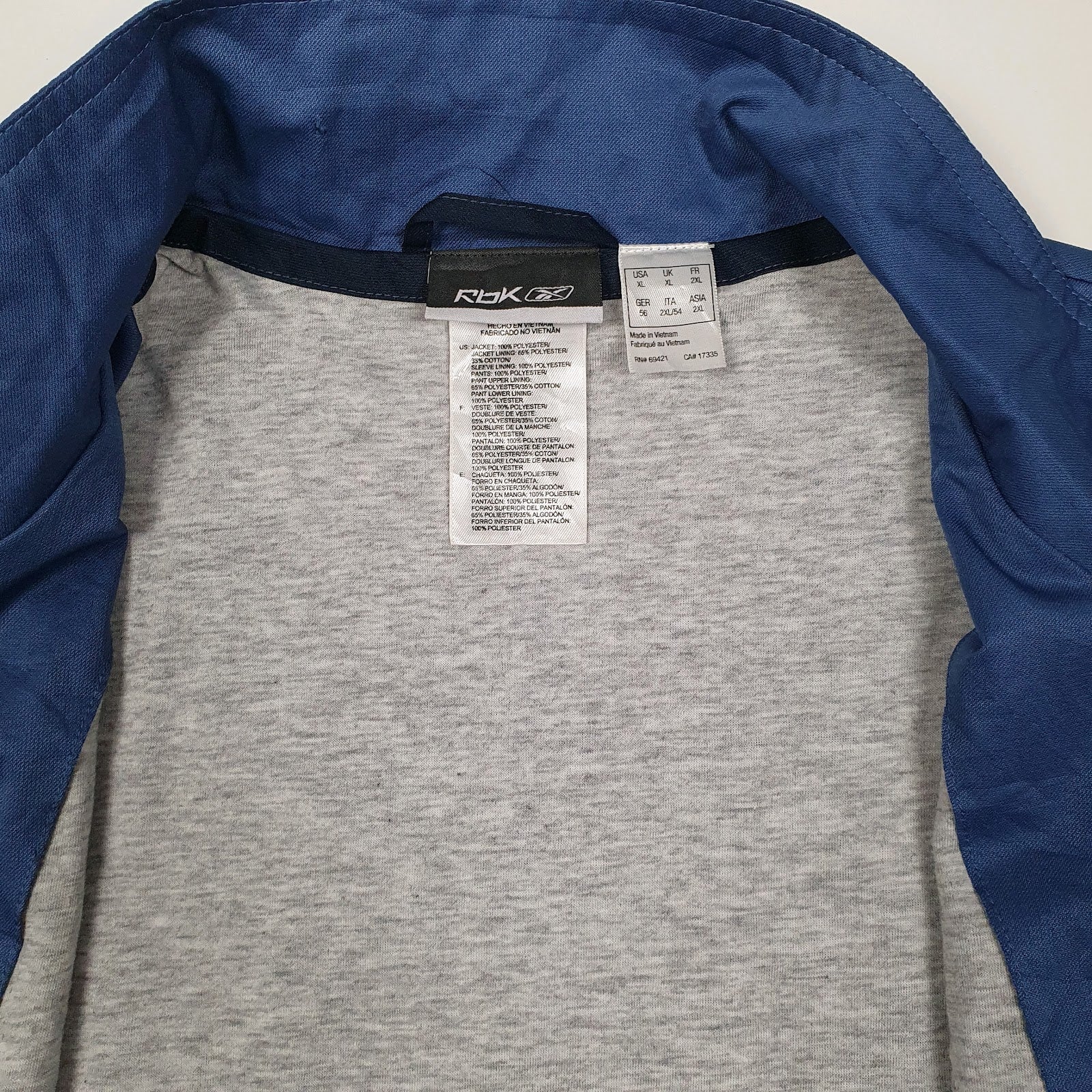 Mens Blue Reebok   Coat