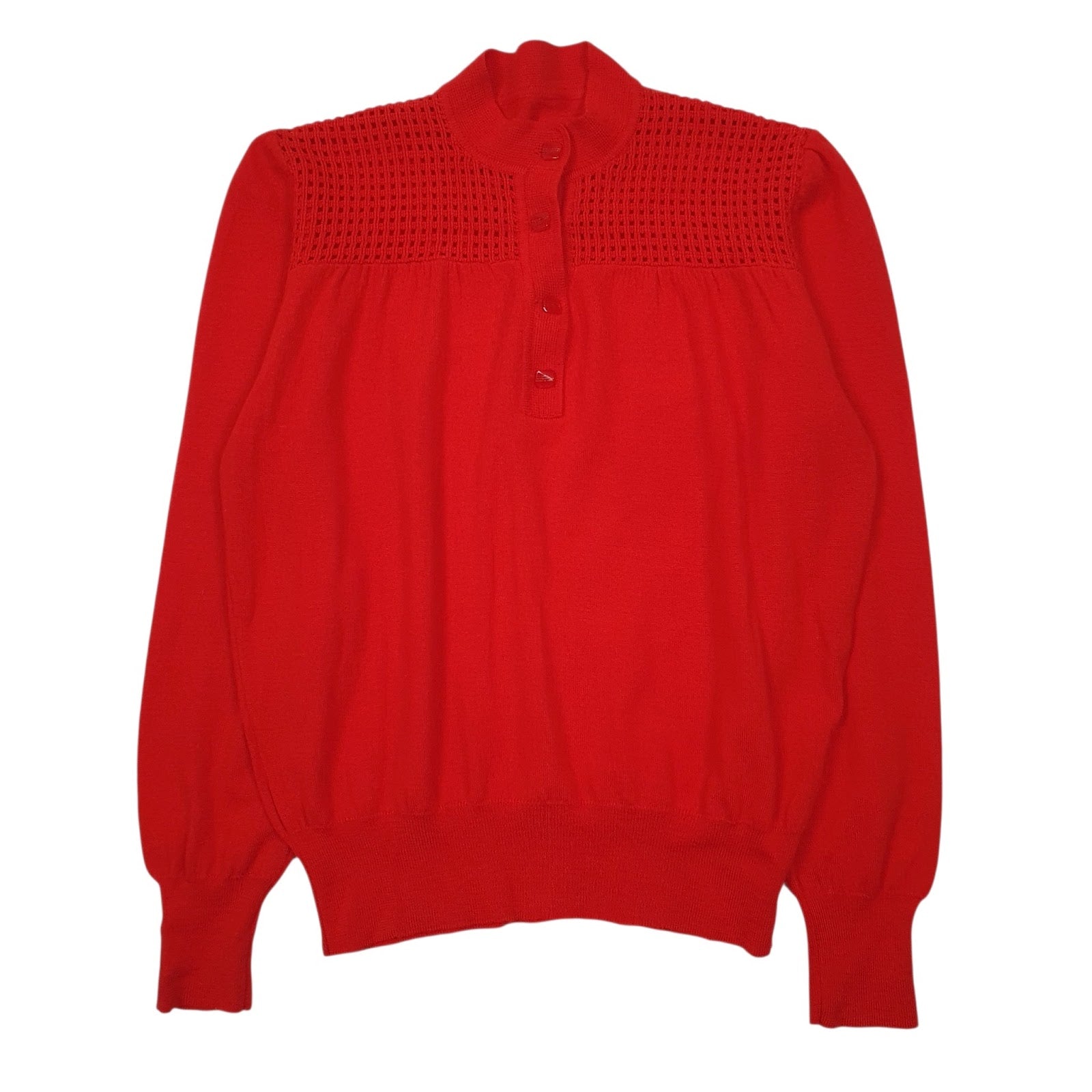 Womens Red Unbranded Button Up Quarter Zip Jumper