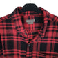 Mens Red Eddie Bauer Heavyweight Plaid Flannel  Shirt