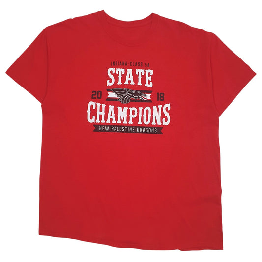 Mens Red Unbranded New Palenstine Dragons State Champions Short Sleeve T Shirt