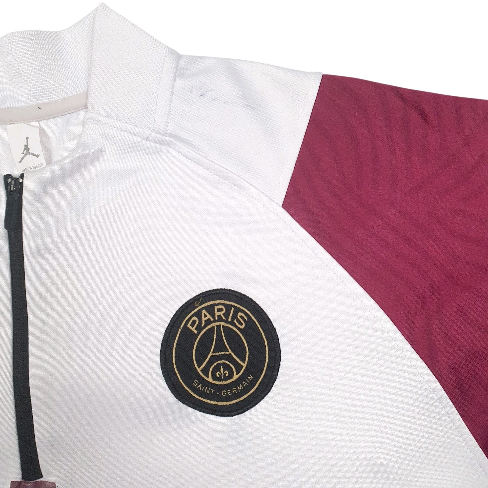 Mens White PSG X Jordan Paris St Germain Quarter Zip Jumper
