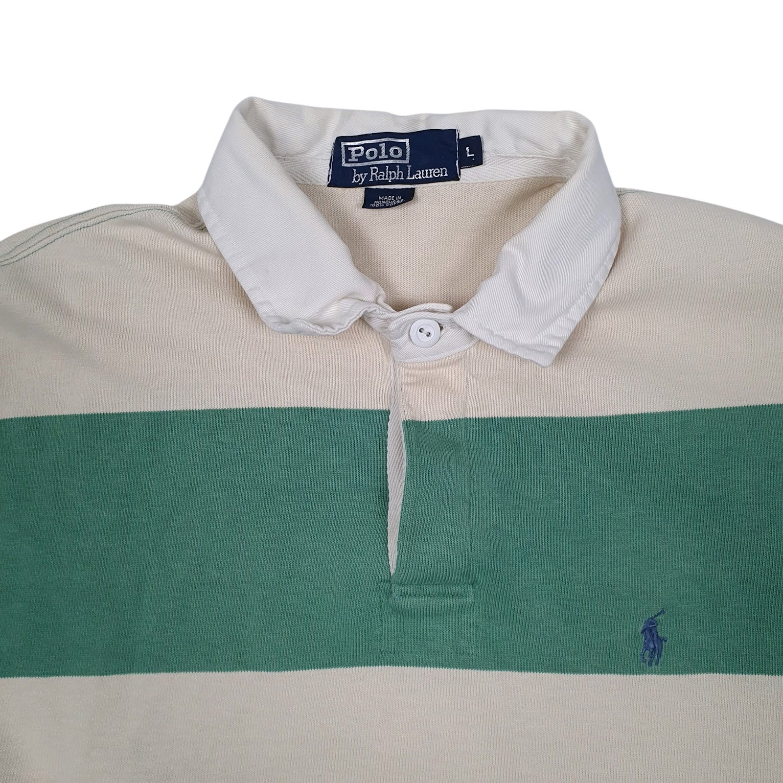 Mens Green Polo Ralph Lauren Rugby Shirt Crewneck Polo Shirt