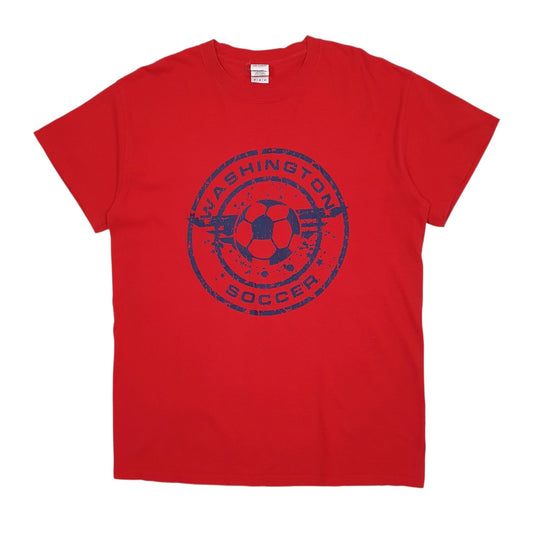 Mens Red Gildan Washington Soccer Short Sleeve T Shirt