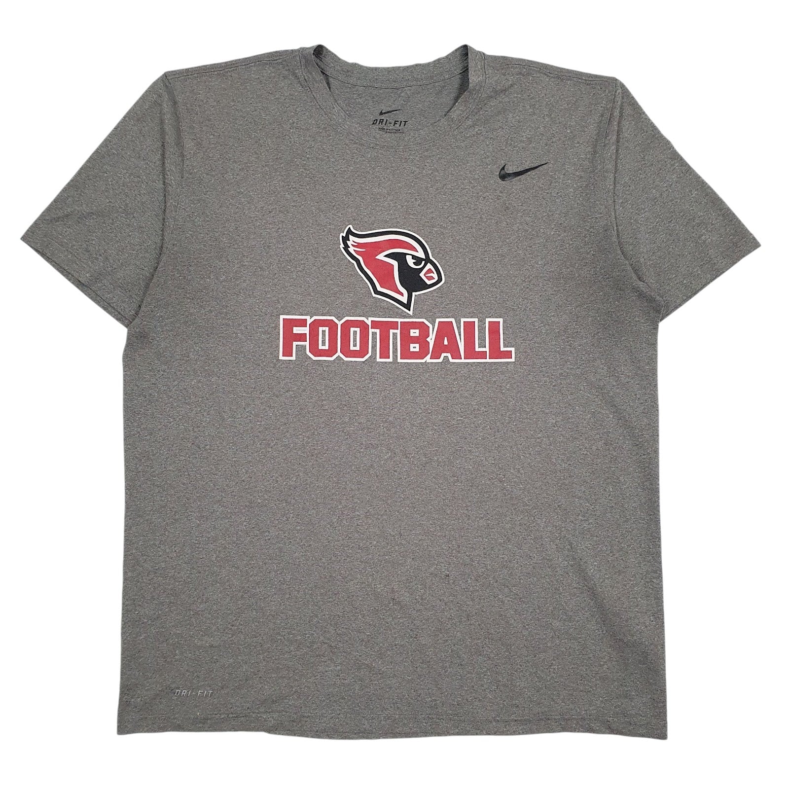 Mens Grey Nike Football Dri-Fit Short Sleeve T Shirt