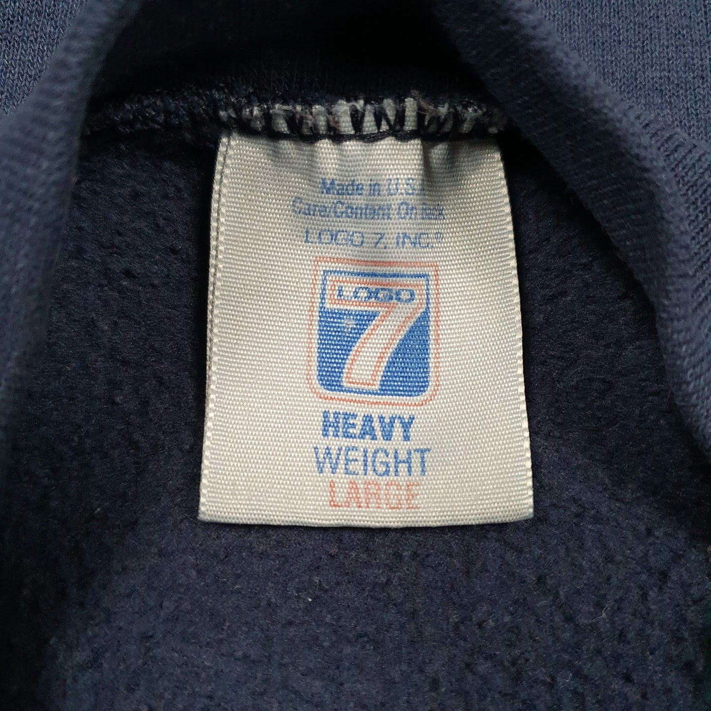Mens Navy Logo 7 Vintage 90s Made In USA NFL Dallas Cowboys Crewneck Jumper