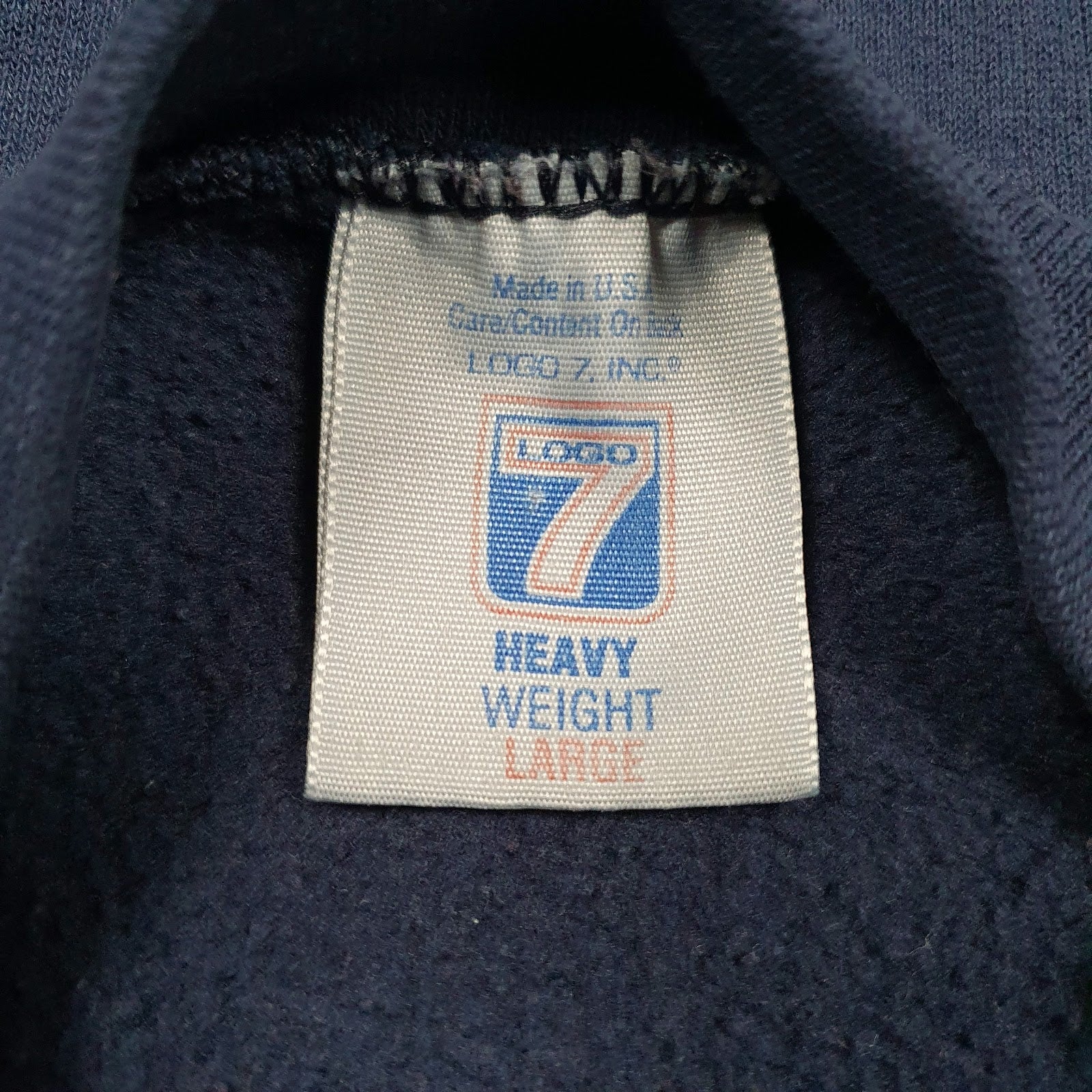Mens Navy Logo 7 Vintage 90s Made In USA NFL Dallas Cowboys Crewneck Jumper