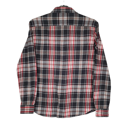 Mens Grey Natural Story Flannel Plaid  Shirt