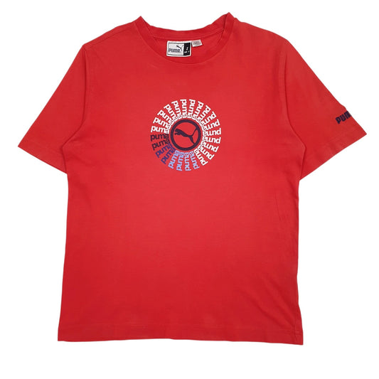 Mens Red Puma  Short Sleeve T Shirt