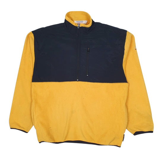 Mens Yellow Nautica Competition Quarter Zip Jumper