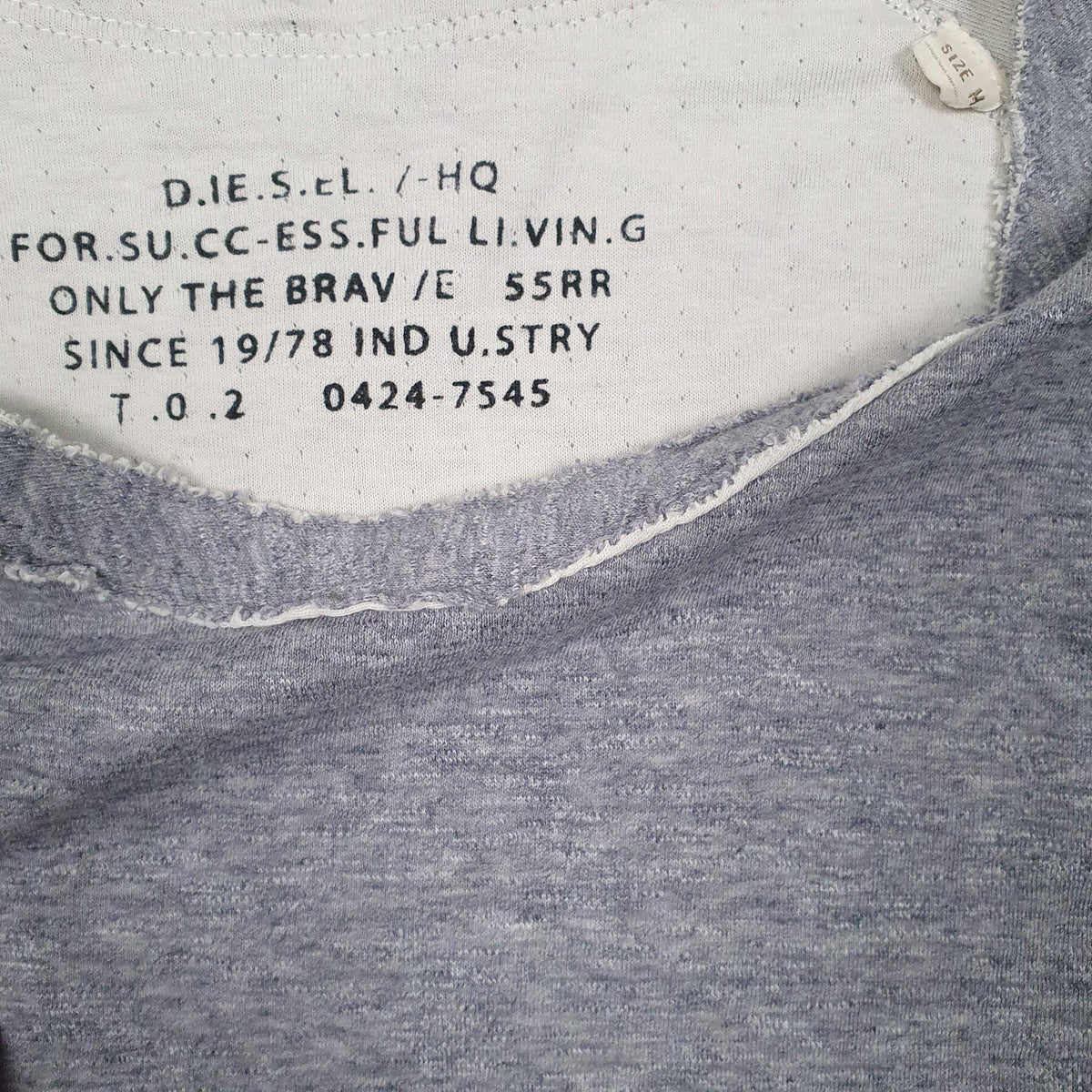 Mens Grey Diesel Distressed Crewneck Jumper