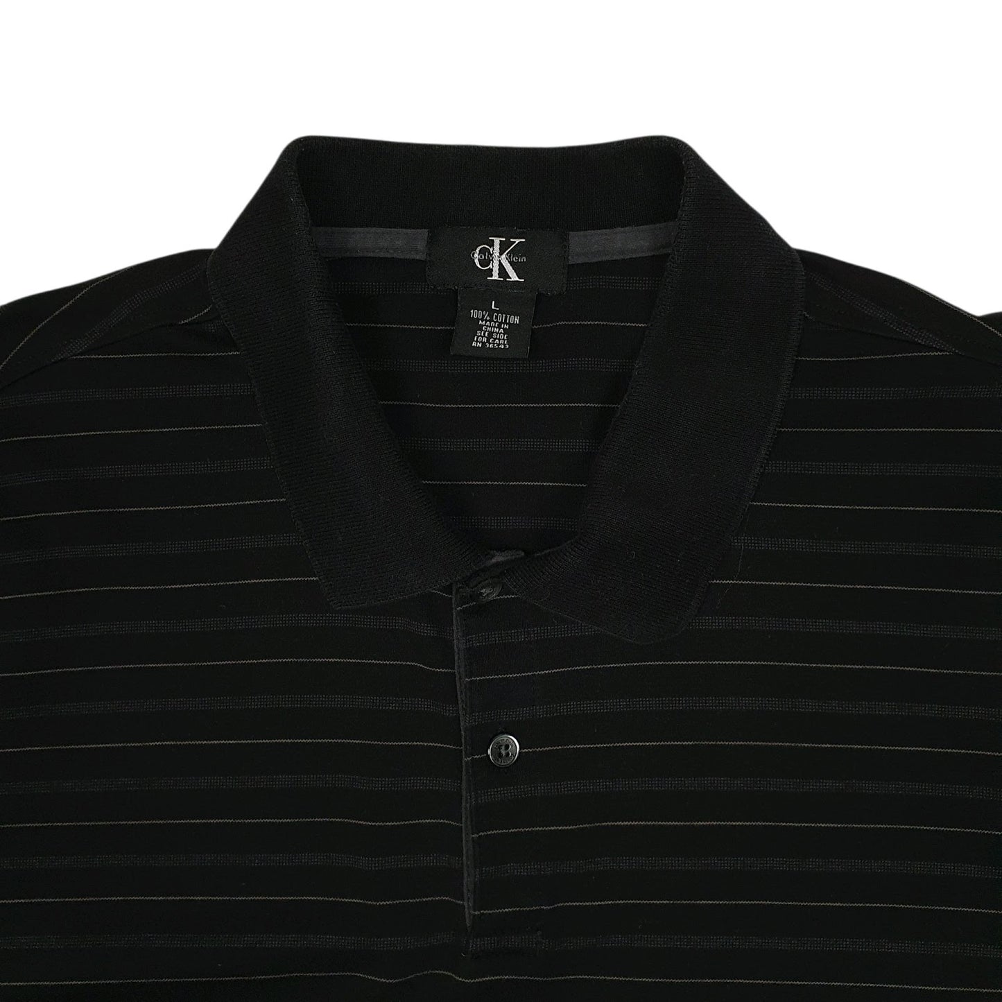 Mens Black Calvin Klein  Cardigan Polo Shirt