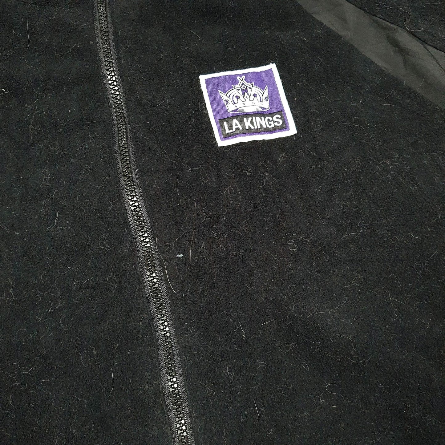Mens Black Reebok LA Kings NHL Hockey Reversible Fleece  Coat